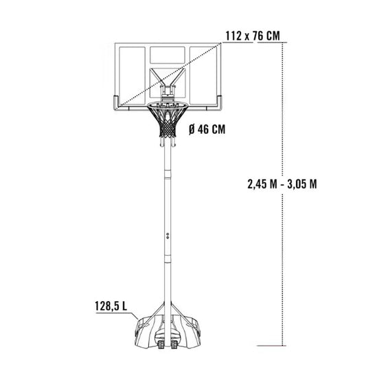 ¿Cuál es la altura de la canasta de baloncesto?