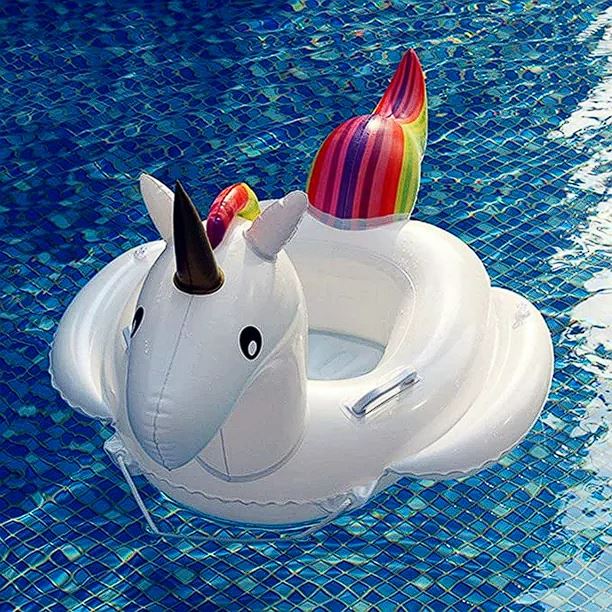 Superflotadores Unicornio hinchable acuático con sillín 125x65x50cm