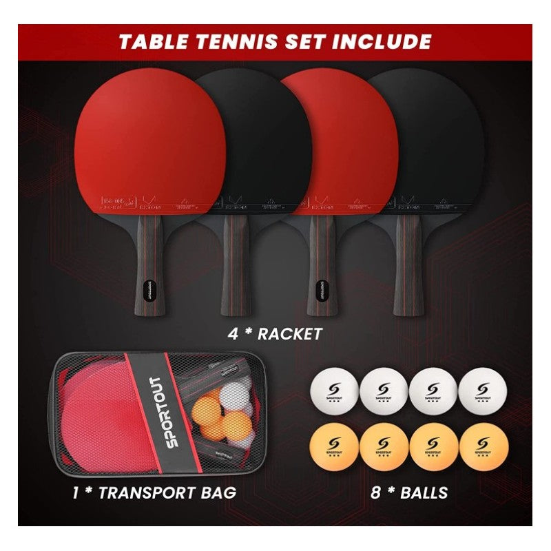 Palas de Ping Pong PRO-SPIN, Set de alto rendimiento